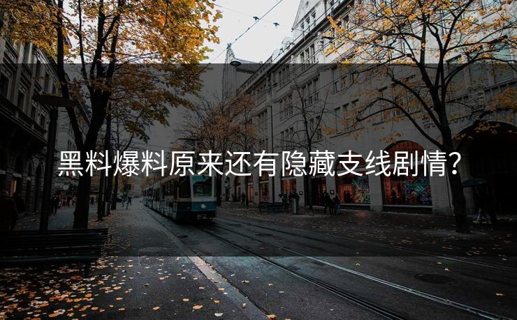 黑料爆料原来还有隐藏支线剧情？