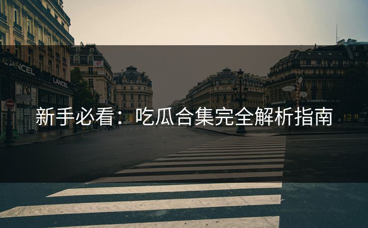 新手必看：吃瓜合集完全解析指南