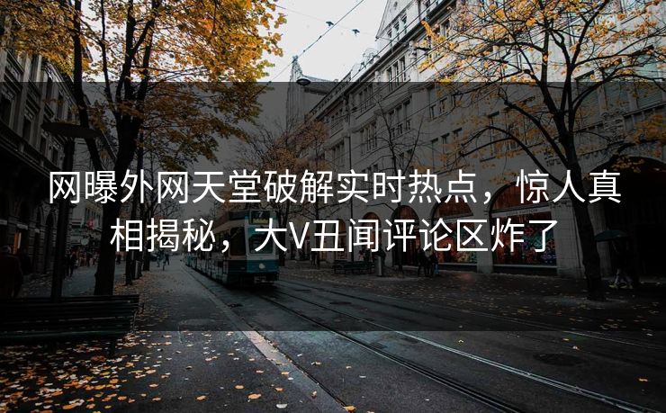 网曝外网天堂破解实时热点，惊人真相揭秘，大V丑闻评论区炸了